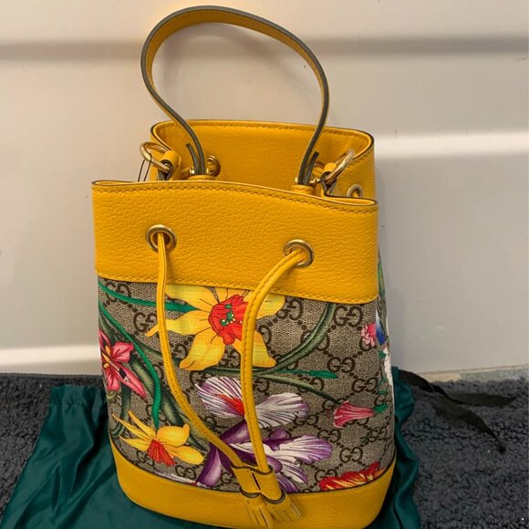 Gucci Handbags - Gucci Ophidia Flora Small GG Canvas Bucket Bag